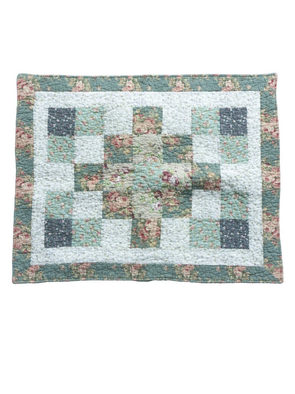 Shabby Chic Patchwork Pillowcases (2) 100% Cotton Quilted